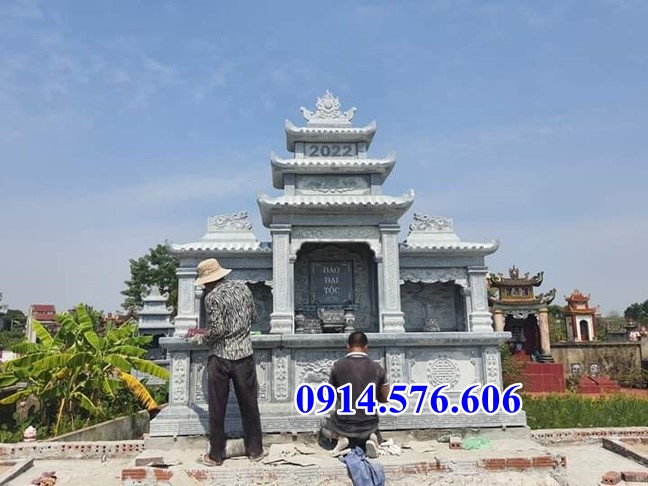 mẫu mộ đá ba mái bán nam định + lăng mộ đá cao cấp