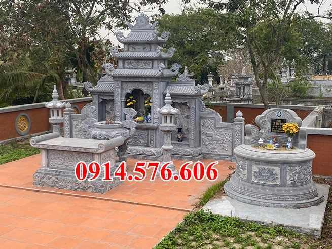 mẫu mộ đá lục lăng bán sài gòn + mộ tháp hình tròn bát giác để tro