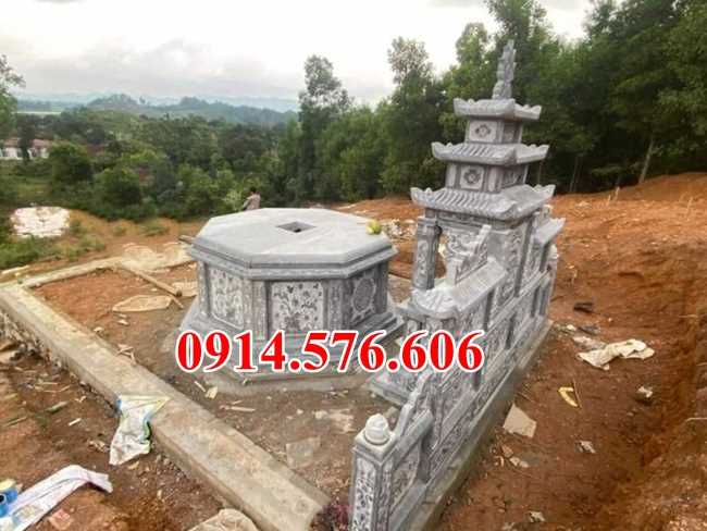 mẫu mộ đá lục lăng bán sài gòn + mộ tháp hình tròn bát giác để tro