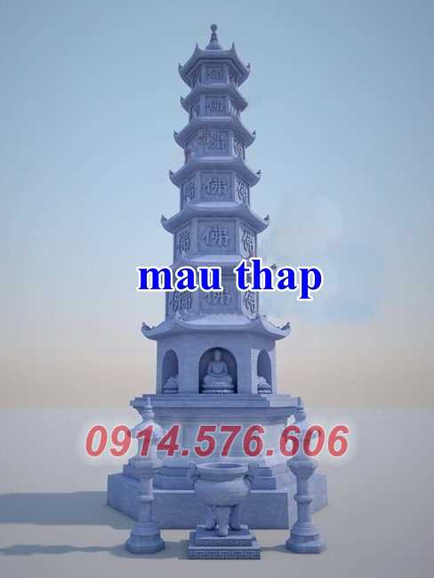 004 mộ hình tháp lục lăng bát giác bằng đá bán thanh hoá