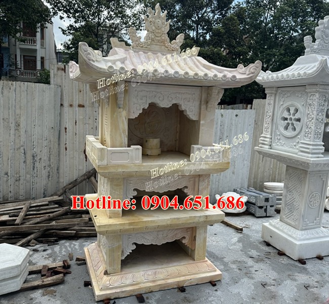Mẫu miếu thờ thần linh 3 tầng đẹp bán tại Bình Dương, Đồng Nai