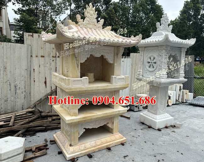 Mẫu miếu thờ thần linh 3 tầng đẹp bán tại Bình Dương, Đồng Nai