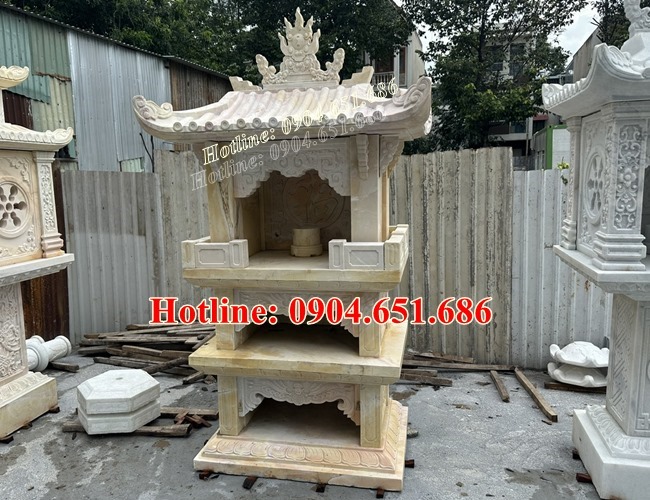 Mẫu miếu thờ thần linh 3 tầng đẹp bán tại Bình Dương, Đồng Nai