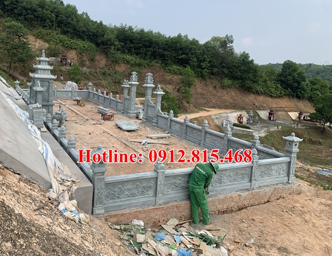 Khu lăng mộ đá đẹp tại Hưng Yên - Xây khuôn viên lăng mộ đá gia đình