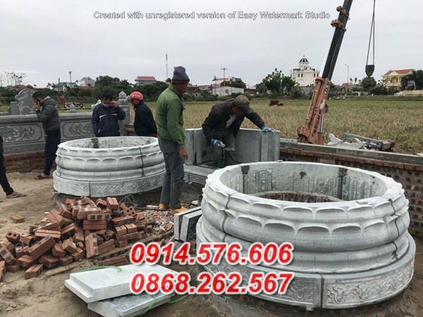 30 mẫu mộ đá tròn bán cao bằng, lăng mộ tổ hình bát giác lục lăng