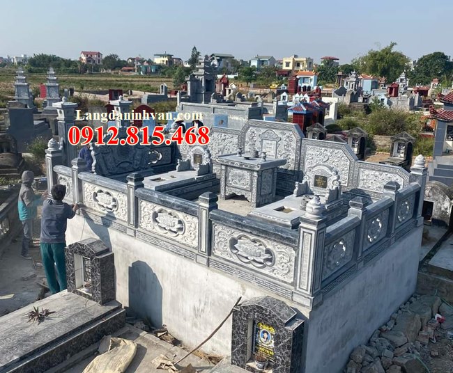 Khu lăng mộ đá đẹp bán tại Hà Nam - Xây khuôn viên lăng mộ gia đình