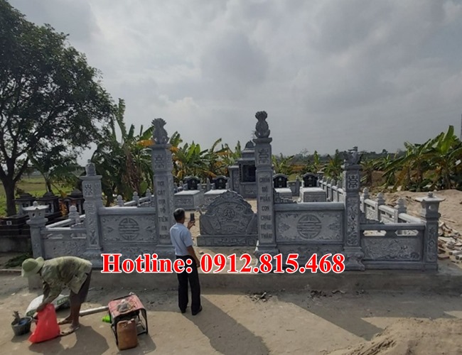 Khu lăng mộ đá đẹp bán tại Hà Nam - Xây khuôn viên lăng mộ gia đình