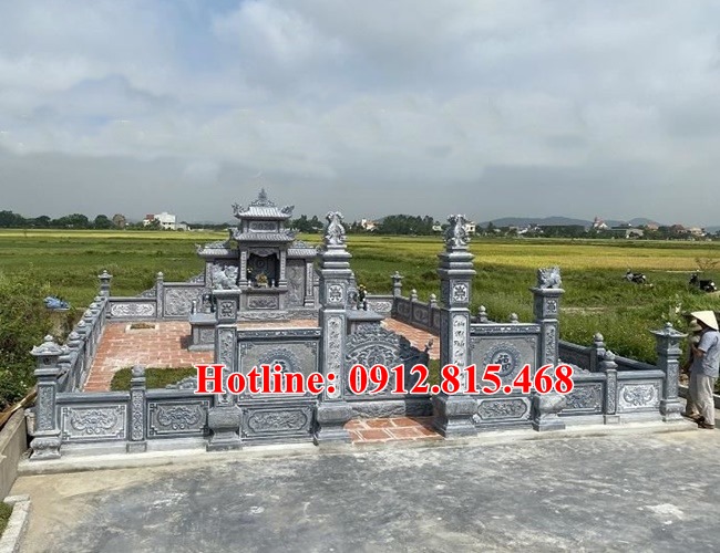 Khu lăng mộ đá đẹp bán tại Hà Nam - Xây khuôn viên lăng mộ gia đình