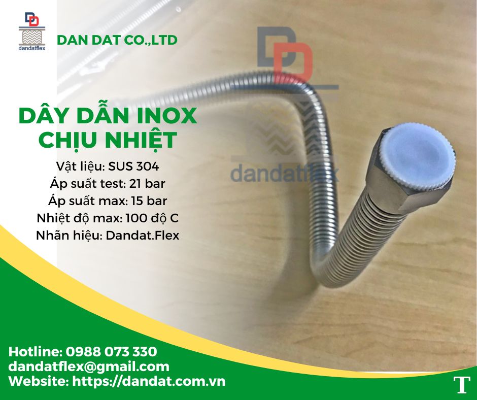 Dây mềm cấp nước nóng, ống dẫn nước mềm inox, ống dẫn nước inox 304