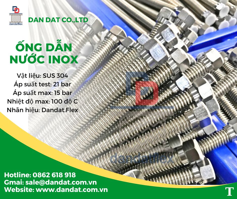 Dây mềm cấp nước nóng, ống dẫn nước mềm inox, ống dẫn nước inox 304
