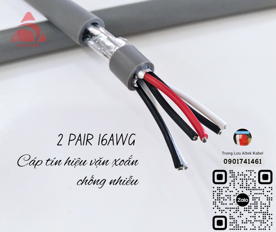 Cáp tín hiệu chống nhiễu 1 pair, 2 pair 18awg