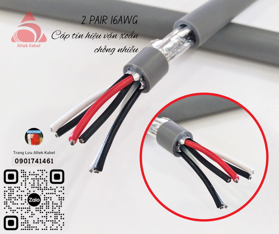 Cáp tín hiệu chống nhiễu 1 pair, 2 pair 18awg