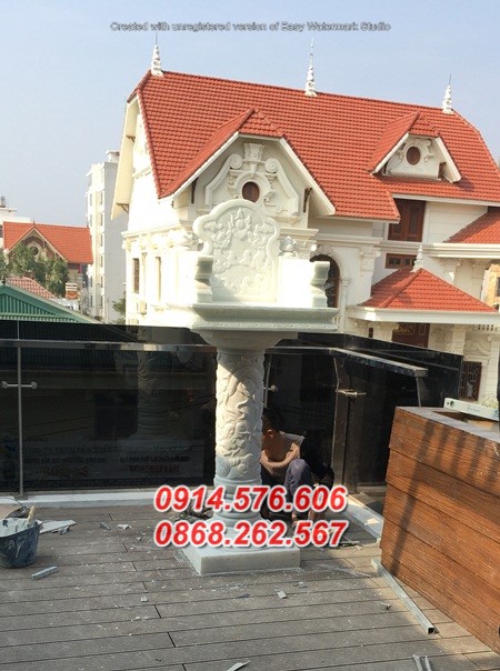 mẫu bàn thờ thiên bằng đá bán nghệ an, cây hương am miếu