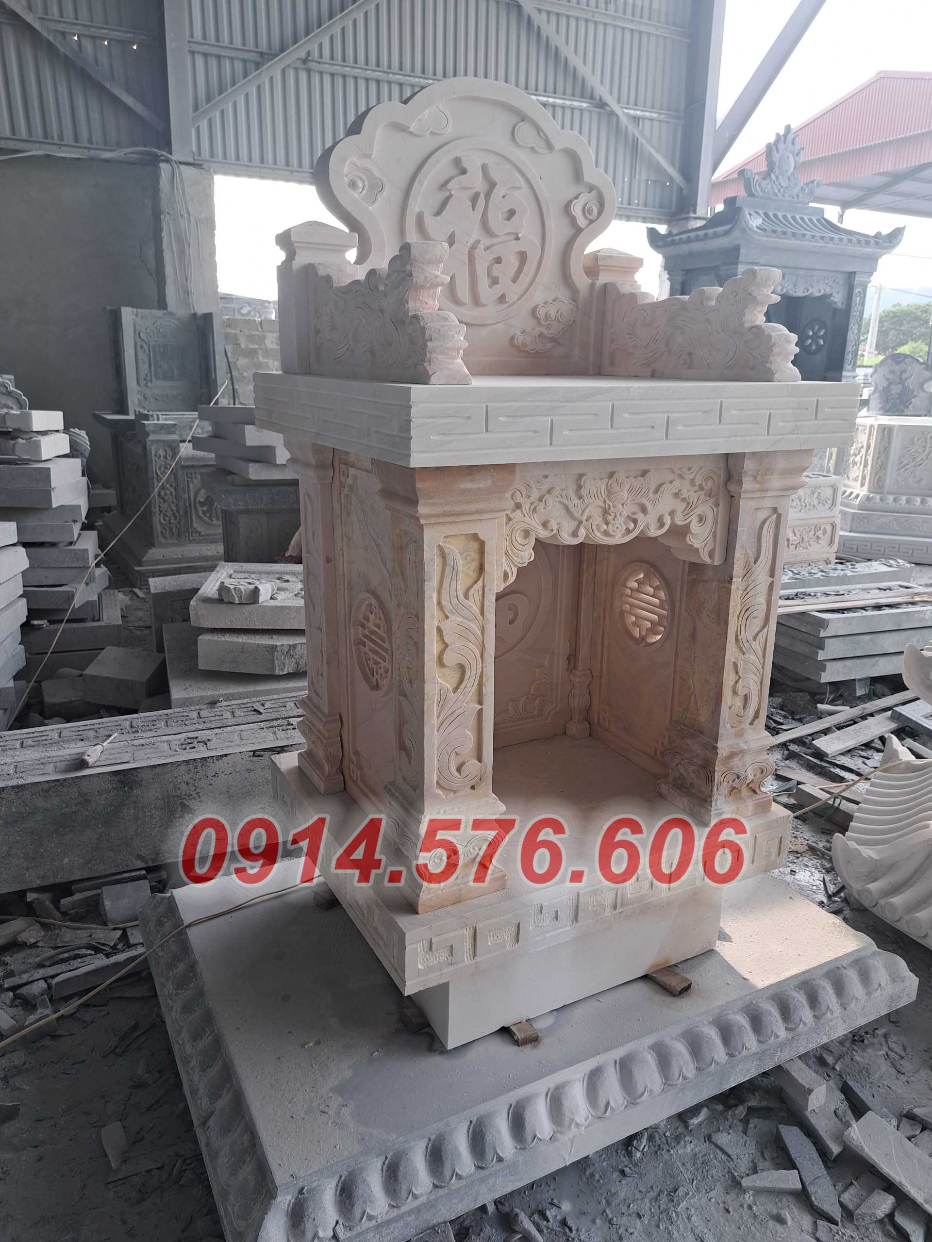 mẫu 72 cây hương thờ bằng đá bán nam định, am miếu bàn thờ sơn thần