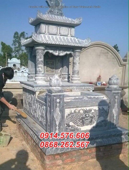 mẫu mộ đá ông bà bồ mẹ ba má bằng đá bán bà rịa vũng tàu hai mái đao