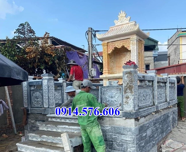 mẫu mộ đá ông bà bồ mẹ ba má bằng đá bán bà rịa vũng tàu hai mái đao