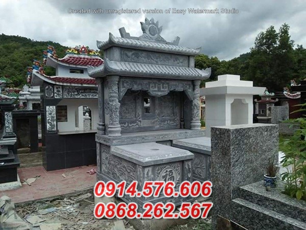 mẫu mộ đá ông bà bồ mẹ ba má bằng đá bán bà rịa vũng tàu hai mái đao