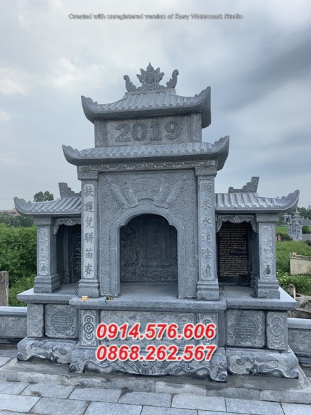 mẫu mộ đá ông bà bồ mẹ ba má bằng đá bán bà rịa vũng tàu hai mái đao