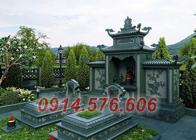 31 mẫu mộ đá đẹp bán hà tĩnh ông bà bố mẹ gia đình hai mái che