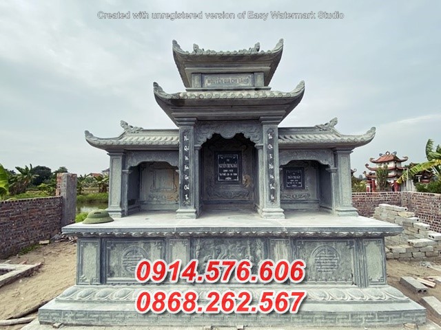 59 mẫu mộ đá ông bà bố mẹ ba má gia đình bán bến tre có hai mái che