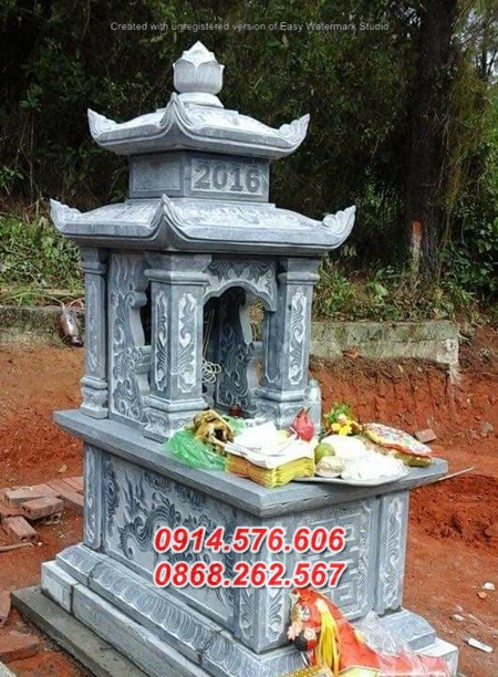 59 mẫu mộ đá ông bà bố mẹ ba má gia đình bán bến tre có hai mái che