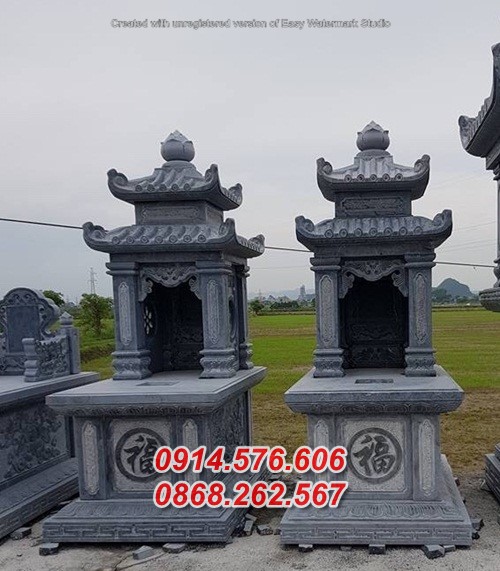 59 mẫu mộ đá ông bà bố mẹ ba má gia đình bán bến tre có hai mái che