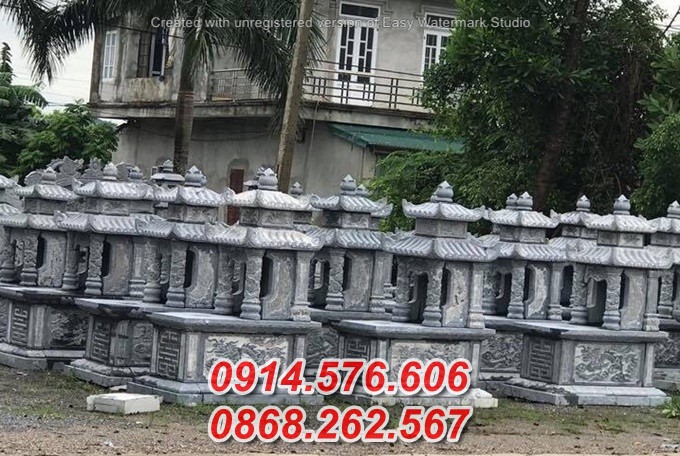 59 mẫu mộ đá ông bà bố mẹ ba má gia đình bán bến tre có hai mái che