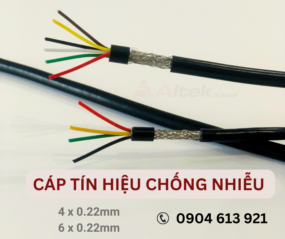 Phân phối cáp tín hiệu chống nhiễu 4x0.22mm / 6x0.22mm