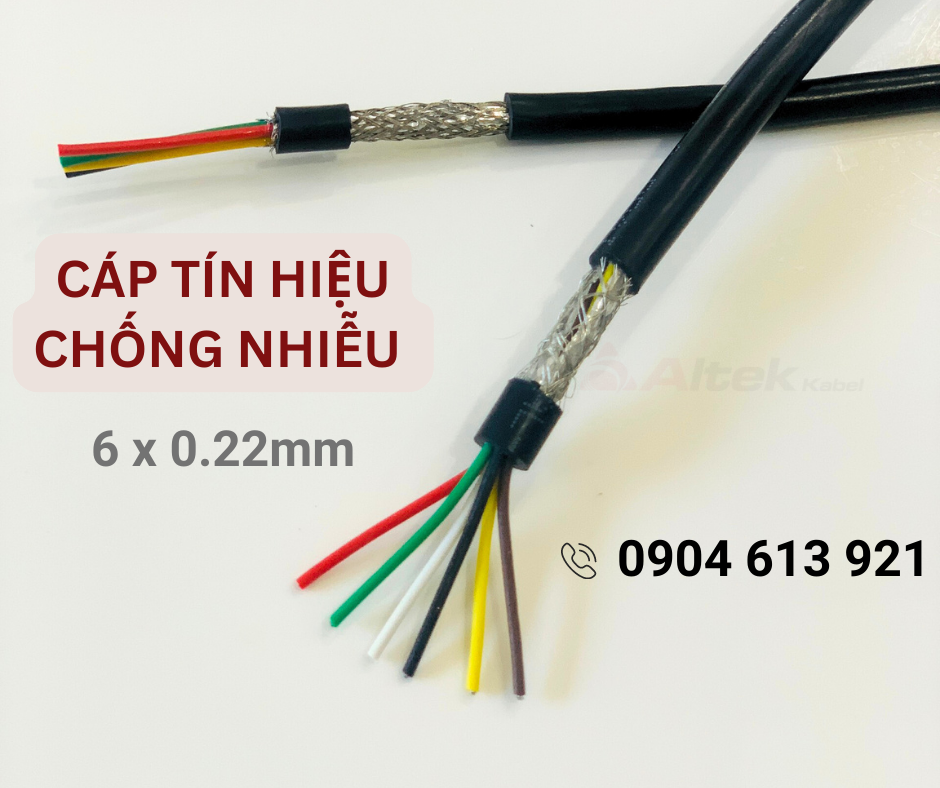Phân phối cáp tín hiệu chống nhiễu 4x0.22mm / 6x0.22mm