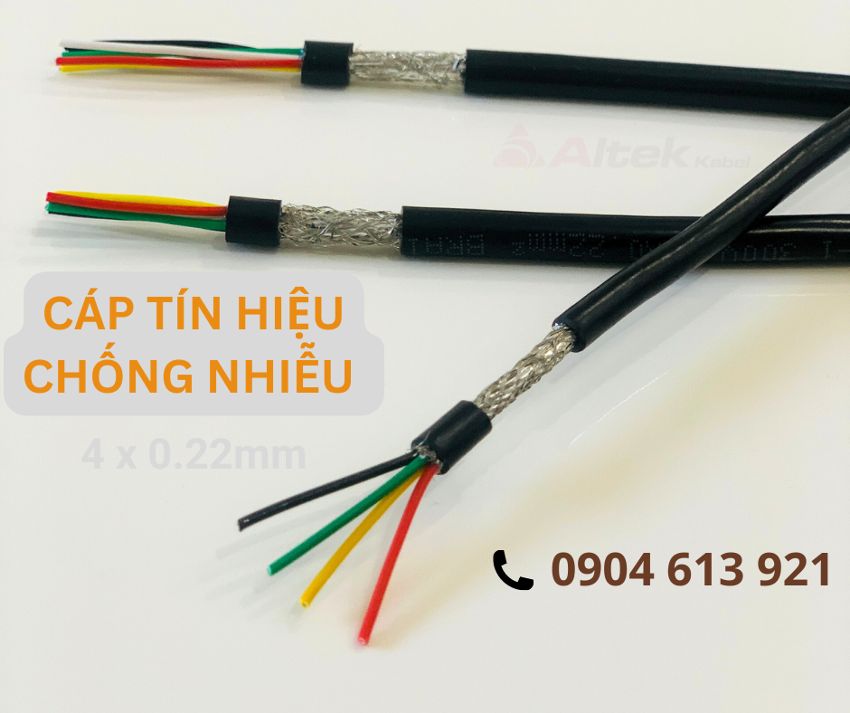 Phân phối cáp tín hiệu chống nhiễu 4x0.22mm / 6x0.22mm