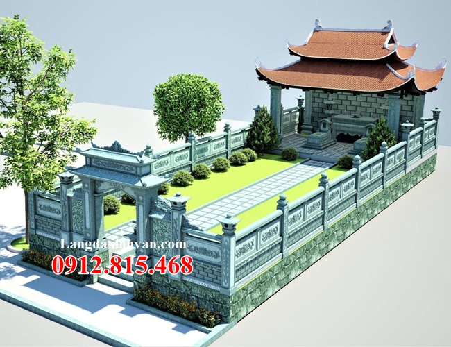 Xây nhà mồ đẹp tại Long An - 62 Khu lăng mộ đá, khu nhà mồ đá gia đình