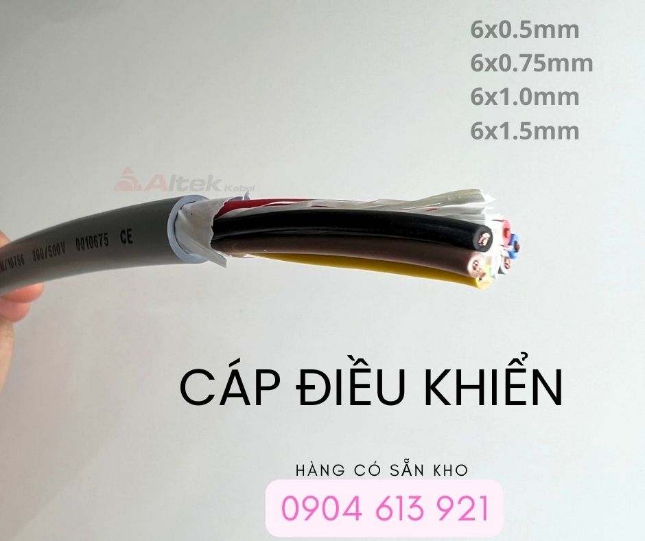 Cáp điều khiển chống nhiễu 6 lõi Altek Kabel 8x0.5mm