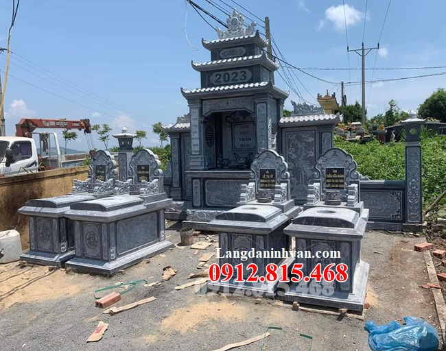 Mộ tam sơn đá - Mẫu mộ đá tam sơn đẹp chế tác tại Ninh Bình
