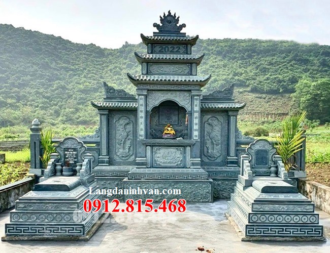 100 Mẫu mộ tam sơn đá xanh rêu đẹp - Xây mộ đá tam sơn đơn giản đẹp
