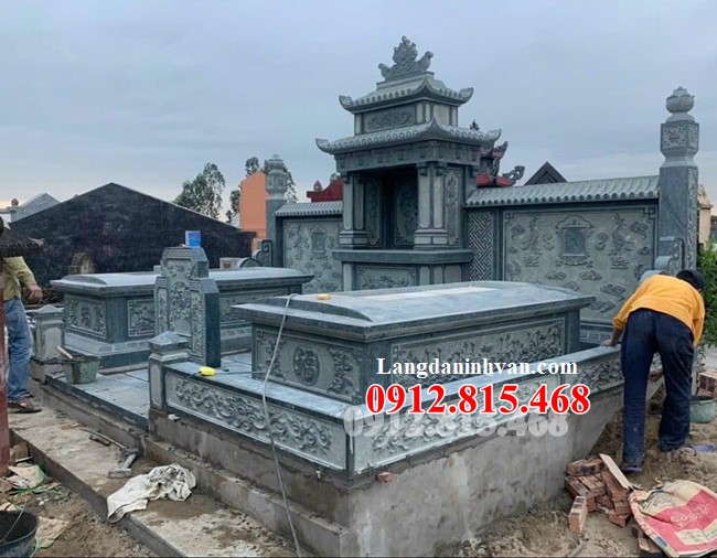 100 Mẫu mộ tam sơn đá xanh rêu đẹp - Xây mộ đá tam sơn đơn giản đẹp