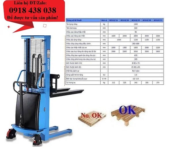 Xe nâng bán tự động CTD1516 chính hãng giá rẻ