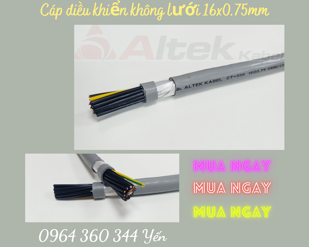 Cáp điều khiển Altek Kabel không lưới 300-500V