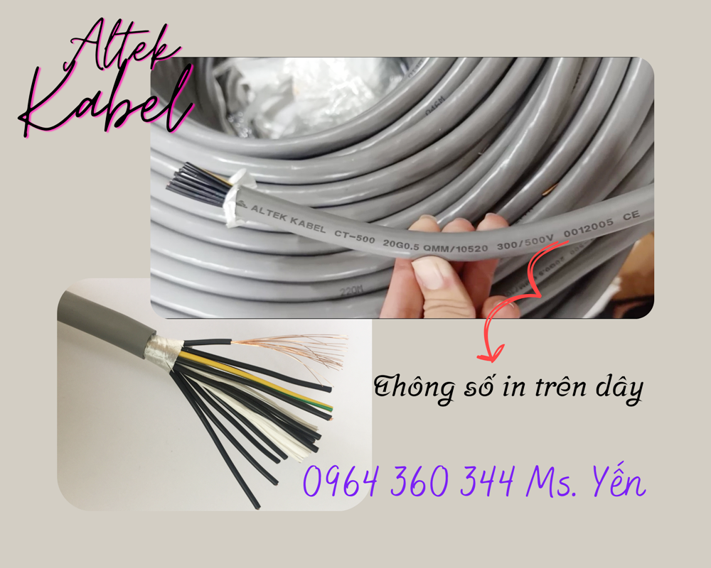 Cáp điều khiển Altek Kabel không lưới 300-500V