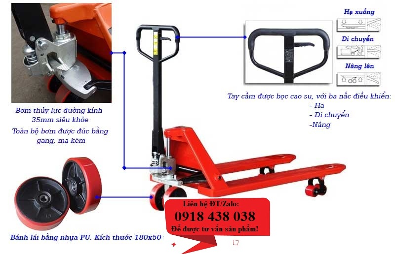 Phân phối các loại xe nâng tay thấp nhập khẩu chính hãng giá rẻ