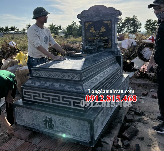 Mẫu mộ đá tam cấp đẹp bán tại Bắc Giang 98BG - Mộ đá đẹp Bắc Giang
