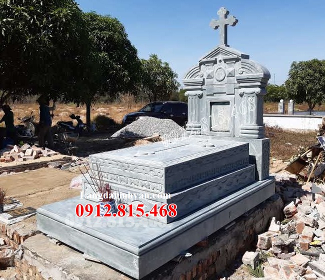 Mẫu mộ đá tam cấp đẹp bán tại Bắc Giang 98BG - Mộ đá đẹp Bắc Giang