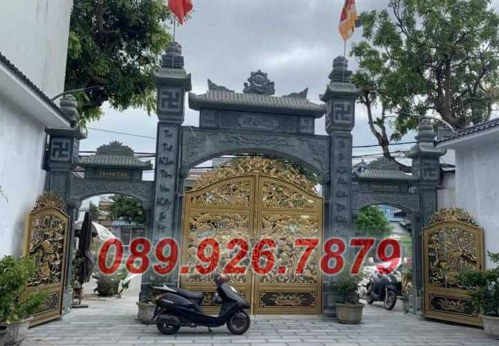 Mẫu cổng đá chùa đình miếu bán Vĩnh Long, Cổng đá trước sân nhà