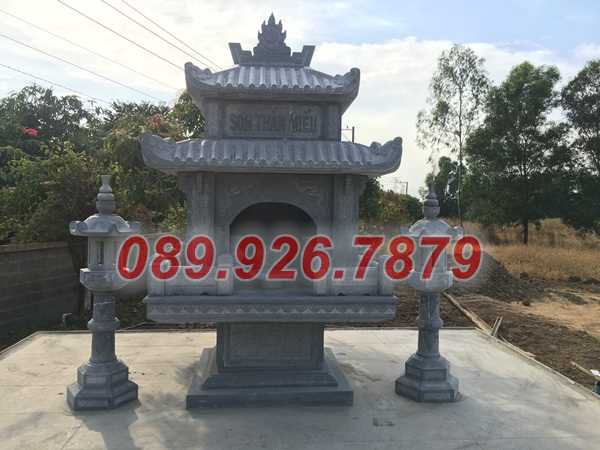 Miếu thờ đá - Mẫu miếu thờ tro cốt ngoài trời 2 mái bán Bình Định