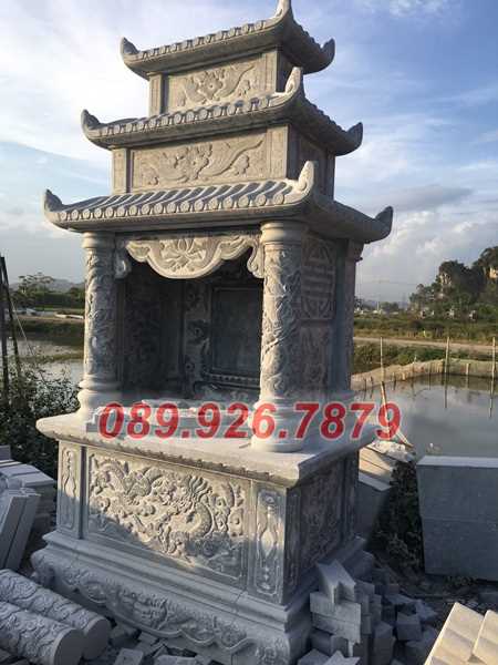 Miếu thờ đá - Mẫu miếu thờ tro cốt ngoài trời 2 mái bán Bình Định