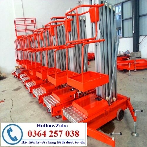 Thang nâng trục rút 125kg, nâng cao 12m hàng có sẵn