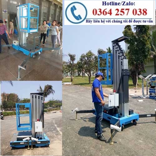 Thang nâng trục rút 125kg, nâng cao 12m hàng có sẵn