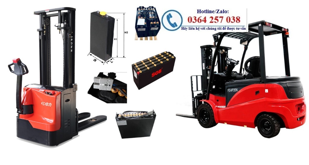 Ắc quy xe nâng 210Ah, bình điện xe nâng bảo hành tới 18 tháng