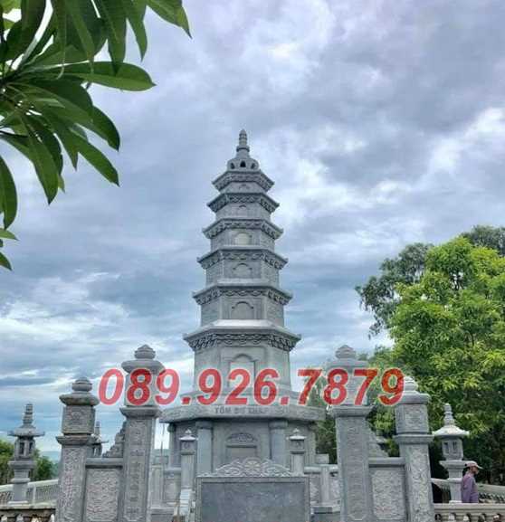 Mẫu mộ tháp đá phật giáo đẹp bán Cà Mau - Tháp mộ đá lục giác đẹp
