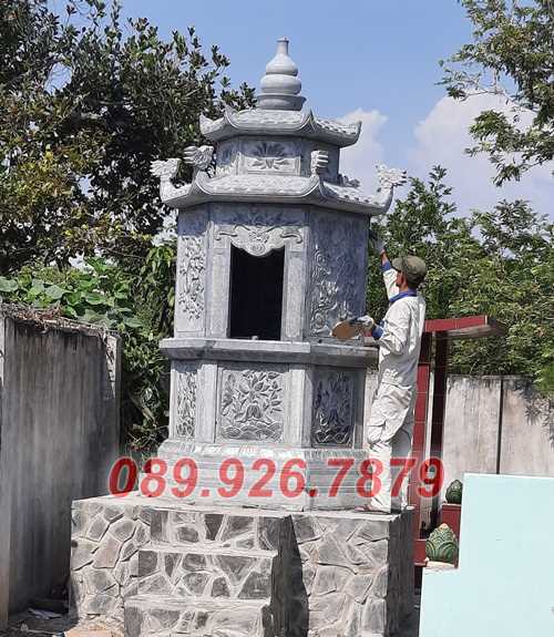 Mẫu mộ tháp đá tro cốt dòng họ đẹp bán Cần Thơ - Tháp mộ đá lục giác
