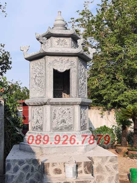 Mẫu mộ tháp đá tro cốt dòng họ đẹp bán Cần Thơ - Tháp mộ đá lục giác